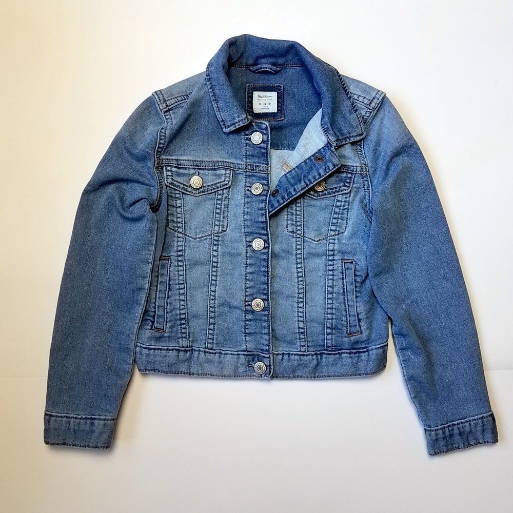 GapKids 1969 Blue Denim Jean Jacket, Medium 8-9, Girls Boys, Indigo Wash